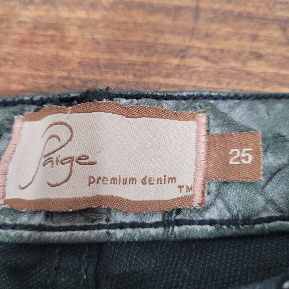 EUC Paige Jeans Women's sz 25 Black Straight Leg Low Rise Premium Denim Jeans - Picture 7 of 10